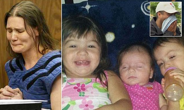 Mom stabbed to death her three children with a kitchen knife.